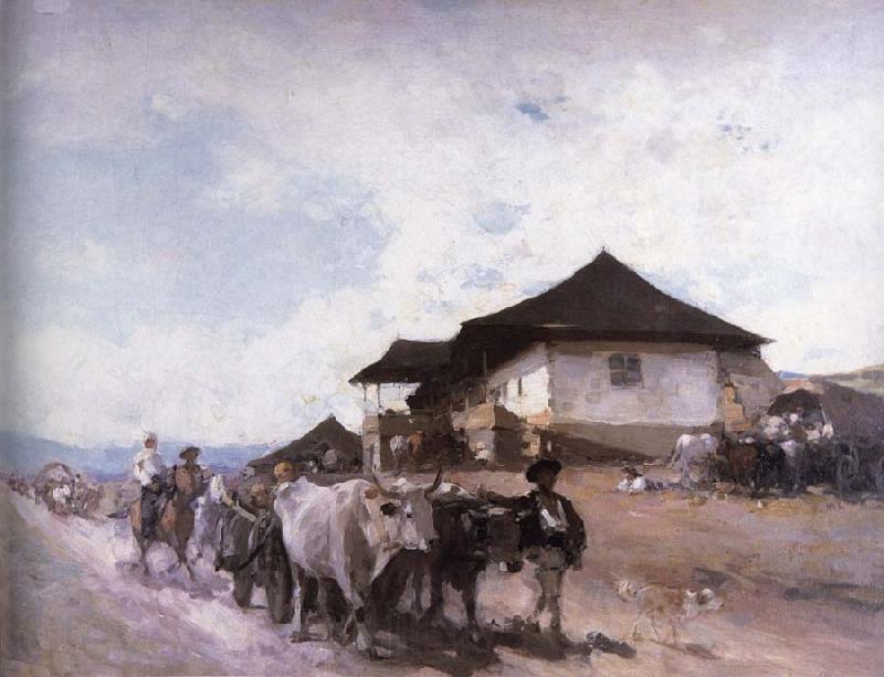 Nicolae Grigorescu Ox Cart at Oratii Germany oil painting art
